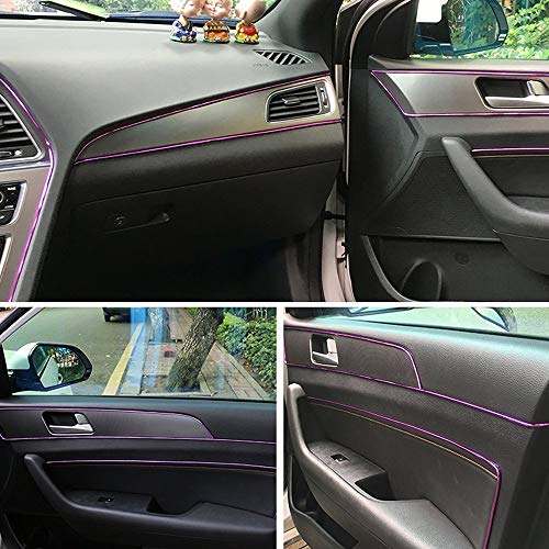 Automaze Car Interior Decoration Accessory Beading, Flexible Styling PVC Moulding Trim Strip, (5 Meters, Purple) - Image 2
