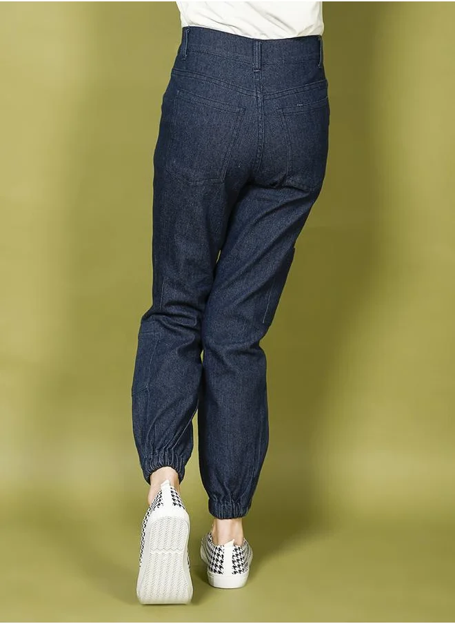 LILPICKS Solid Denim Wash Cargo Jeans