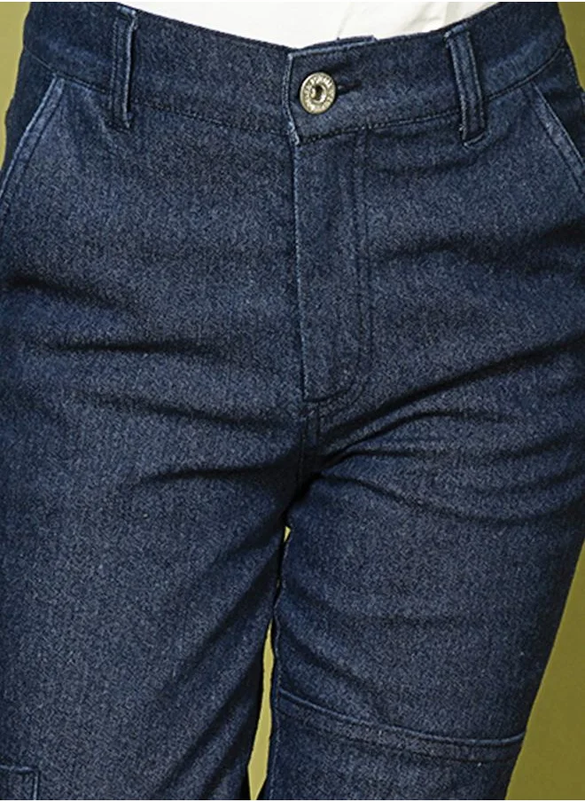 LILPICKS Solid Denim Wash Cargo Jeans