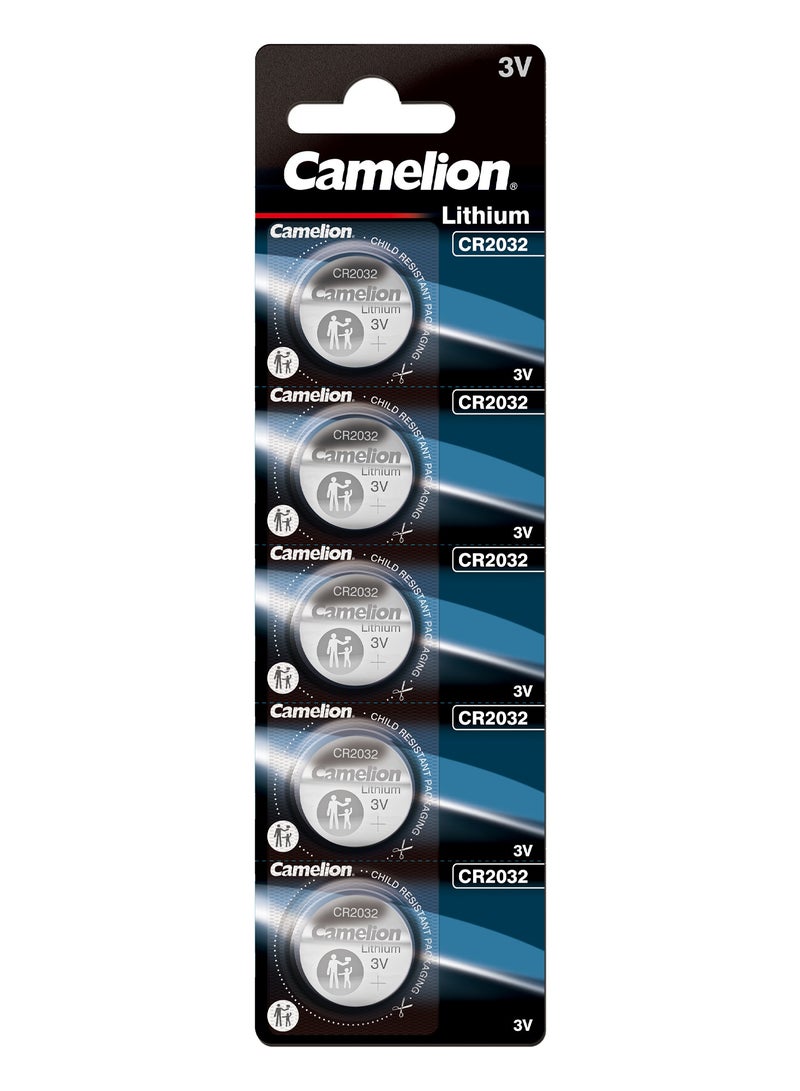 Camelion 5-Pieces Camelion CR2032 Lithium 3V Batteries - Image 1