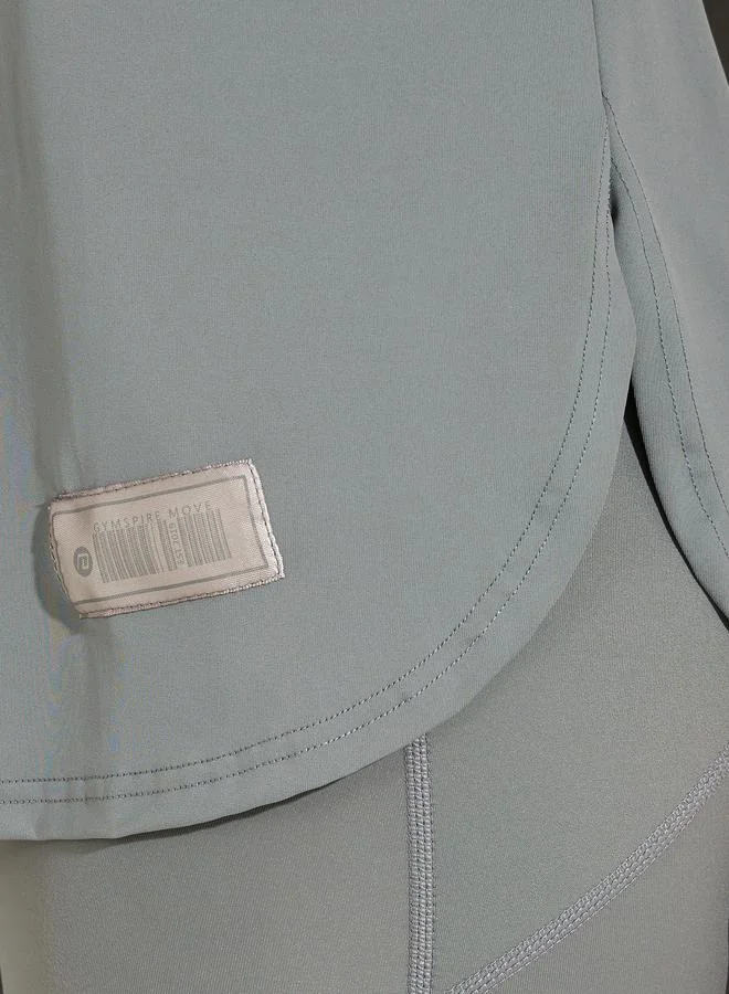 Styli Gymspire Edition - Tonal Label & Drop Shoulder Logo Detail Top