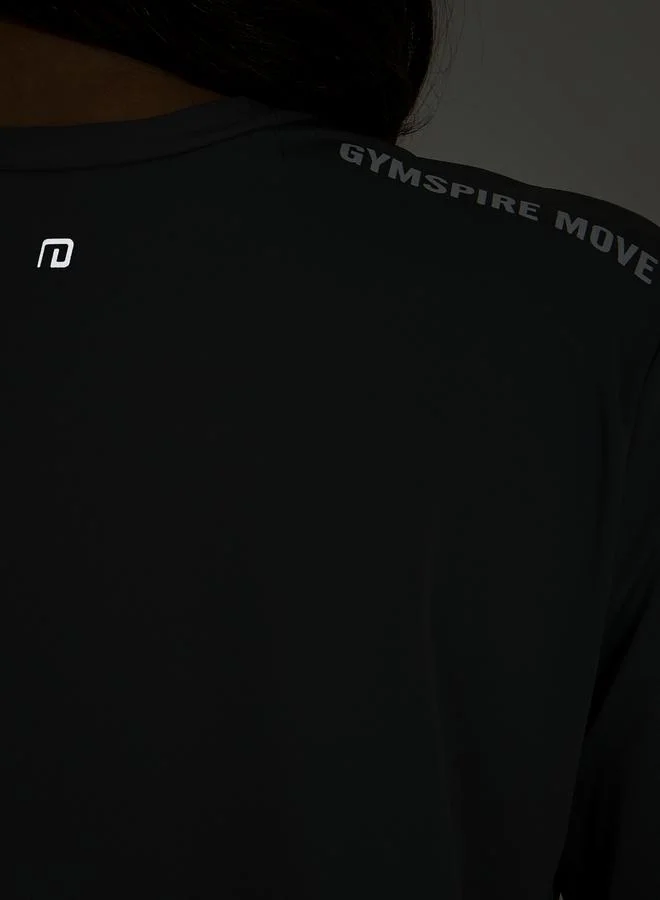 Styli Gymspire Edition - Tonal Label & Drop Shoulder Logo Detail Top