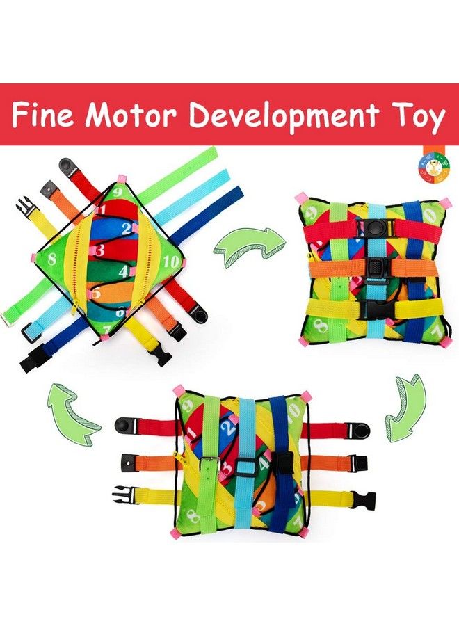 teytoy Sensory Buckle Pillow Toys For Toddlerstravel Toys For Toddlers 13 Learning Fine Motor Skill & Problem Solvingmontessori Sensory Fidgets For Kids Threading Counting Zipper12 Basic Skill - Image 5