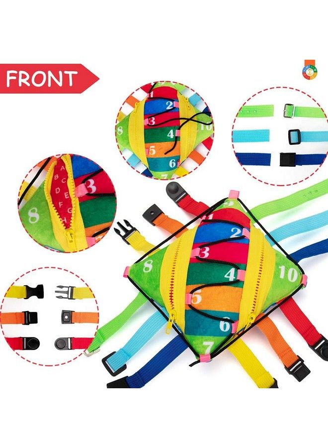 teytoy Sensory Buckle Pillow Toys For Toddlerstravel Toys For Toddlers 13 Learning Fine Motor Skill & Problem Solvingmontessori Sensory Fidgets For Kids Threading Counting Zipper12 Basic Skill - Image 3