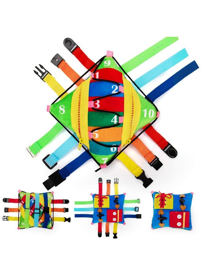 teytoy Sensory Buckle Pillow Toys For Toddlerstravel Toys For Toddlers 13 Learning Fine Motor Skill & Problem Solvingmontessori Sensory Fidgets For Kids Threading Counting Zipper12 Basic Skill - Image 2
