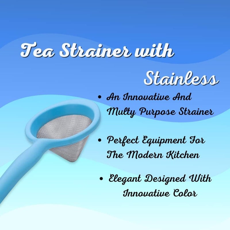 Awadh Plastic Yellow Green Blue Tea Strainer with Steel Mesh Chhalni Chhani for Tea Coffee Plastic Tea Filter Tea and Coffee Strainer with Stainless Steel Mesh Pack of Yellow Green Blue 3 - Image 2