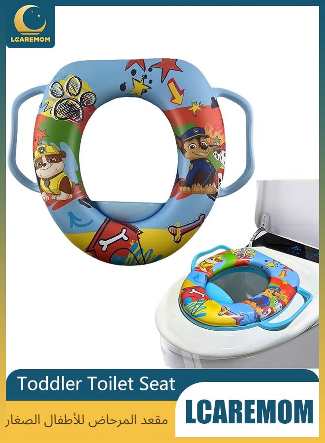 LCAREMOM Portable Toddler Toilet Seat with Non-slip Handle, Foldable Toilet Training Seat, Potty Training Seat for Boys Girls Kids from 1 to 8 Years Old, Fits Round and Oval Toilets Home - Image 1