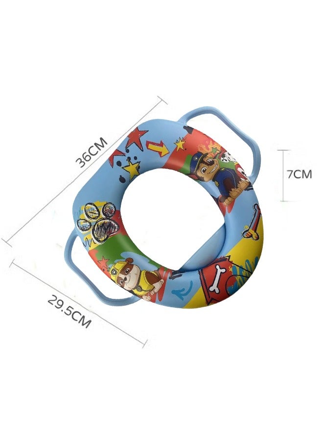 LCAREMOM Portable Toddler Toilet Seat with Non-slip Handle, Foldable Toilet Training Seat, Potty Training Seat for Boys Girls Kids from 1 to 8 Years Old, Fits Round and Oval Toilets Home - Image 5