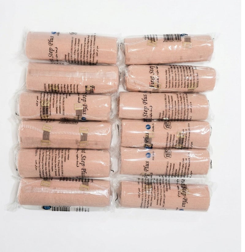 Frist Step First Step Elastic Bandage 15 cm –Box of 12 Rolls Premium-Quality, Stretchable, and Durable Compression Wrap for Sprains, Strains, and Muscle Support, Breathable and Comfortable for All-Day Use - Image 1