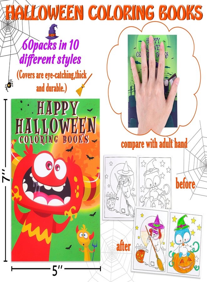 Geefuun 60PCS Halloween Coloring Books Bulk for Kids - Hallowmas Trick or Treat Goodie Bags Fillers Stuffer Gifts Party Favors Supplies - Image 5