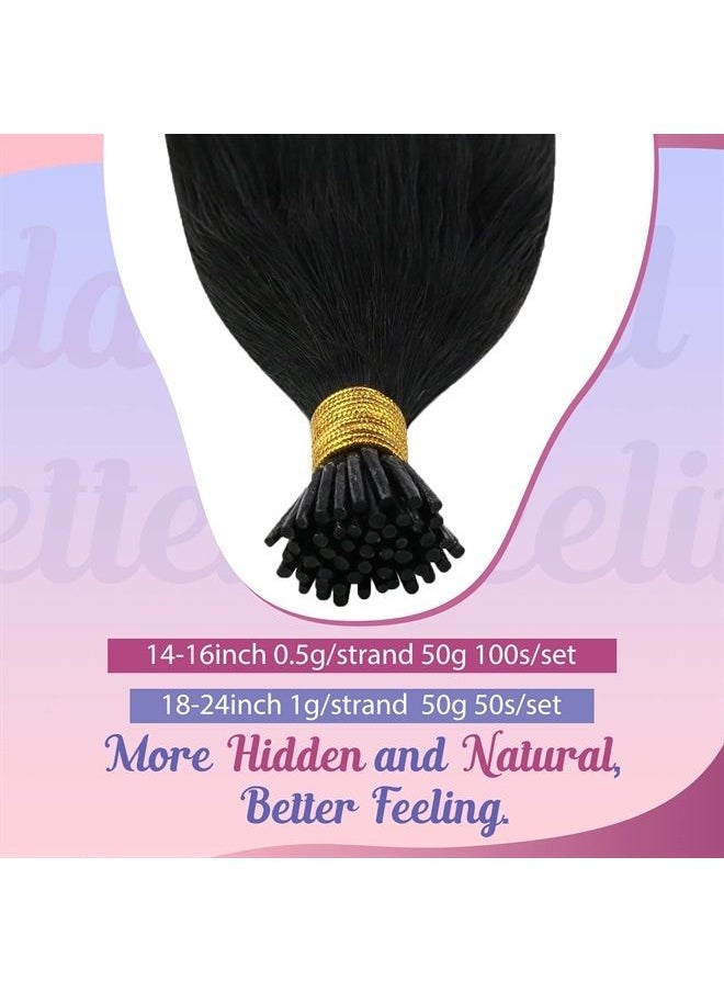 Sunny Hair Sunny I Tip Hair Extensions Black I Tips Hair Extensions Human Hair for Women Itips Extensions Real Human Hair 50g/100Strands 14inch I Tip Human Hair Extensions Straight Tips Black Hair Extensions  - Image 4
