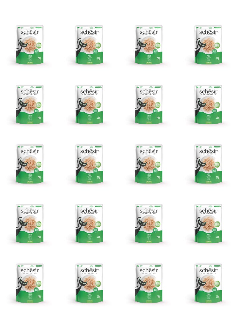 شيسر طعام القطط الرطب من شيسير كومبليمينتس في كيس جيلي - دجاج 70 جرا20 قطعة - Image 1