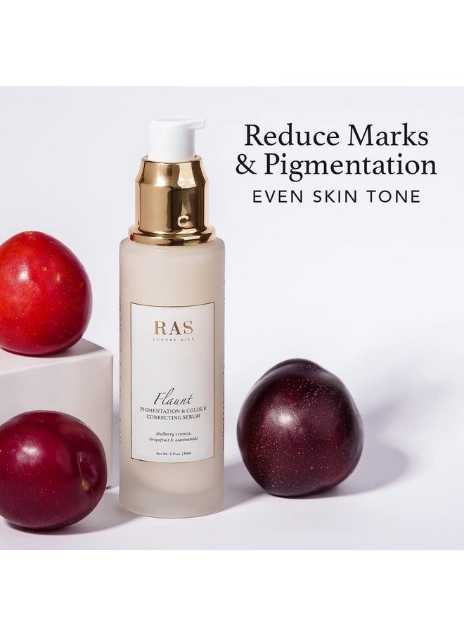 RAS LUXURY OILS - Flaunt Anti-Pigmentation Serum With Vitamin A+C+E | Serum For Acne & Dark Spots | Dark Spot Correcting Glow Serum | Niacinamide Face Serum | Promotes Skin Rejuvenation 25 Ml - Image 1