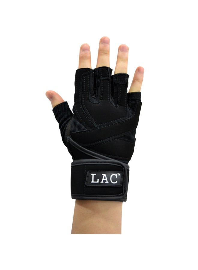 Lac Fitness Gloves, Men's And Women's Sports Equipment Dumbbell Training Half-finger Gloves, Extended Wrist Protection For Gym Training, Non-slip Cycling Gloves, Size M - Image 3