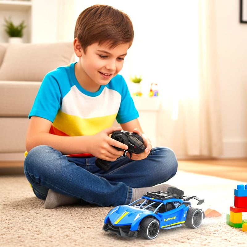 VGRASSP Rechargeable Racing Car Toy for Kids with 2.4 GHz Long Range Remote Control - 1:16 Scale Joystick RC Sports Vehicle (Blue) - Image 2