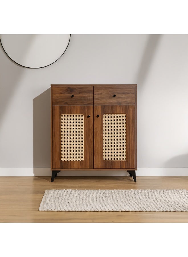أوتاث Brown shoe cabinet measuring 95×35×80 cm – Stylish and modern design helps organize and neatly store shoes in the entryway and rooms of the house - Image 1