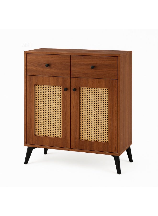 أوتاث Brown shoe cabinet measuring 95×35×80 cm – Stylish and modern design helps organize and neatly store shoes in the entryway and rooms of the house - Image 2