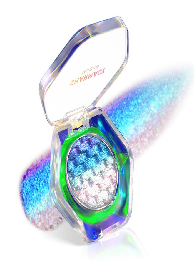 CHARMACY Chameleon Diamond Rainbow Eyeshadow, Multichrome Face Highlighter Palette, Multi-use, Long Lasting, High Pigment, Metallic Glitter Sparkling Eyeshadow Eyes Makeup Highlighter #03 - Image 1