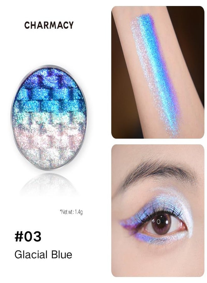CHARMACY Chameleon Diamond Rainbow Eyeshadow, Multichrome Face Highlighter Palette, Multi-use, Long Lasting, High Pigment, Metallic Glitter Sparkling Eyeshadow Eyes Makeup Highlighter #03 - Image 2