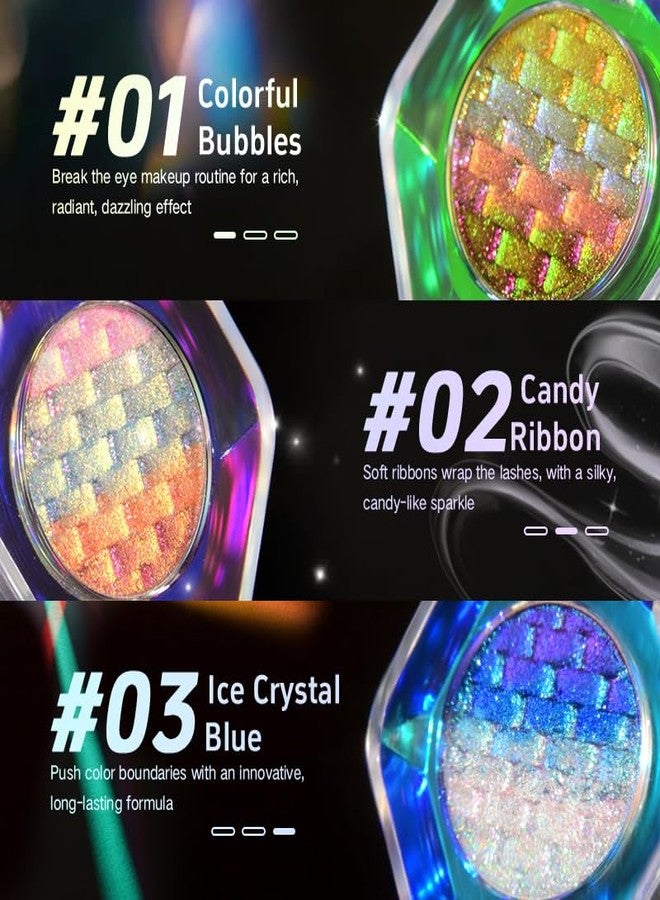 CHARMACY Chameleon Diamond Rainbow Eyeshadow, Multichrome Face Highlighter Palette, Multi-use, Long Lasting, High Pigment, Metallic Glitter Sparkling Eyeshadow Eyes Makeup Highlighter #03 - Image 3
