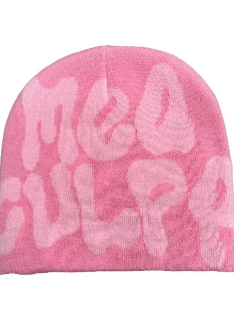 Generic - MEA CULPA Korean Fashion Knit CapPink Pink - Image 1