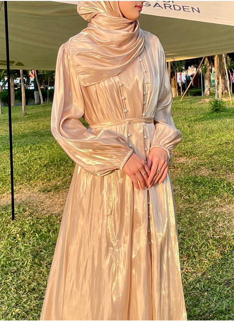 Abaya Ambilight Flowing Dress Growing Evening Dress, Five-piece set, Shineshe