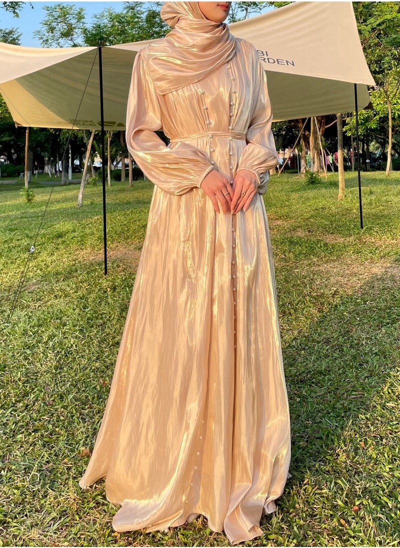 Abaya Ambilight Flowing Dress Growing Evening Dress, Five-piece set, Shineshe