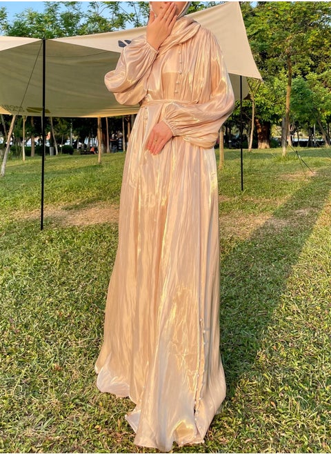 Abaya Ambilight Flowing Dress Growing Evening Dress, Five-piece set, Shineshe