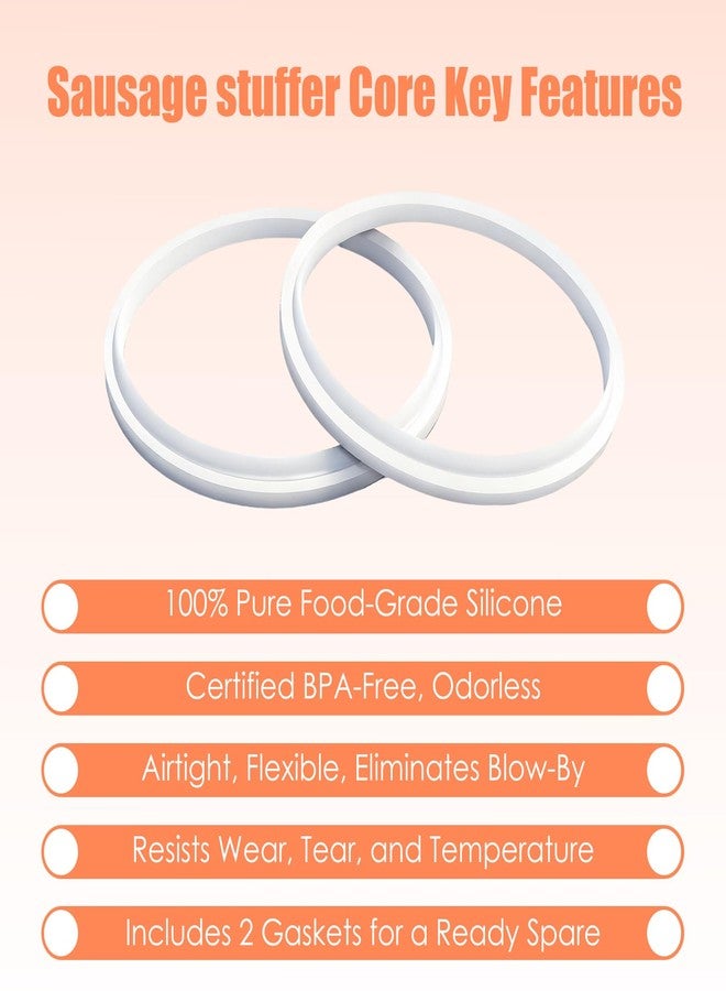 FixoTech 2-Pack Sausage Stuffer Gasket Replacement, 4.83-inch Food-Grade Silicone O-Ring Seal for 3L 5L 7L Vertical & Horizontal Sausage Makers, Compatible with VEVOR, Hakka Brothers, Weston - Image 5