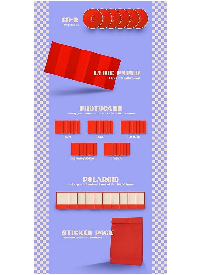 Itzy Crazy In Love [Yuna Ver.] (1St Album) Album+Pre Order Limited Folded Poster+Culturekorean Gift(Decorative Stickers Photocards)  - Image 4