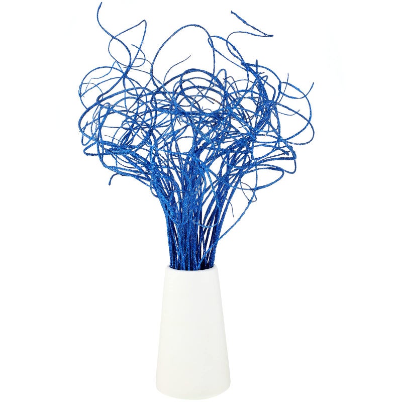 فروع جوتوم الزرقاء المتلألئة لتزيين فازة عيد الميلاد، 55 ساقًا، زينة مركز الطاولة للمنزل شجرة عيد الميلاد زينة العطلات