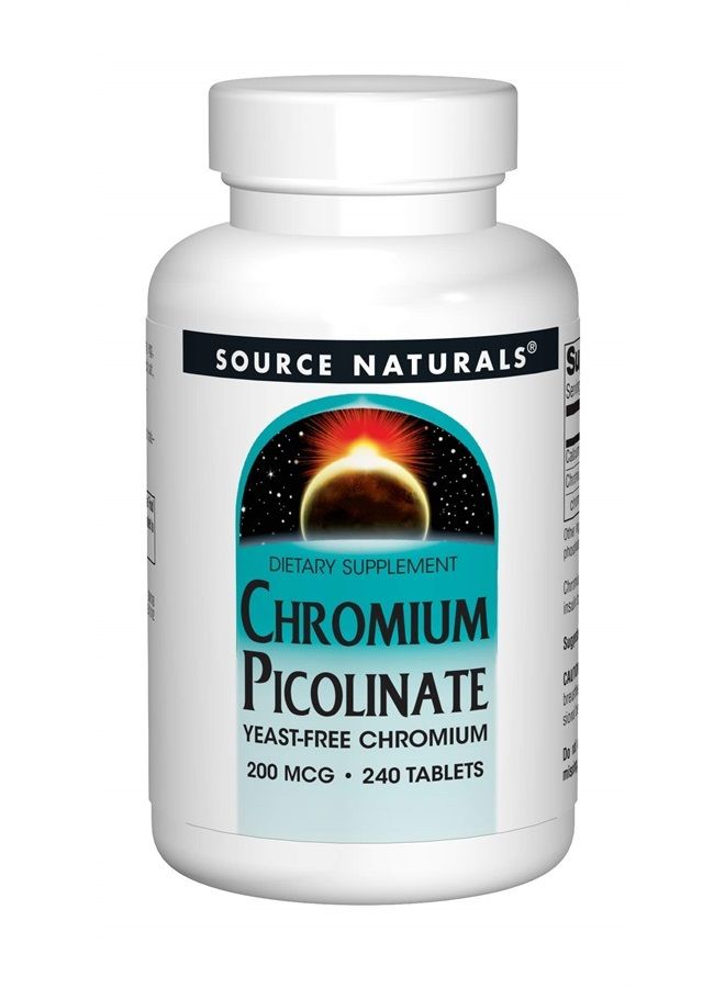 SOURCE NATURALS Chromium Picolinate 200 Mcg Tablet, 240 Count