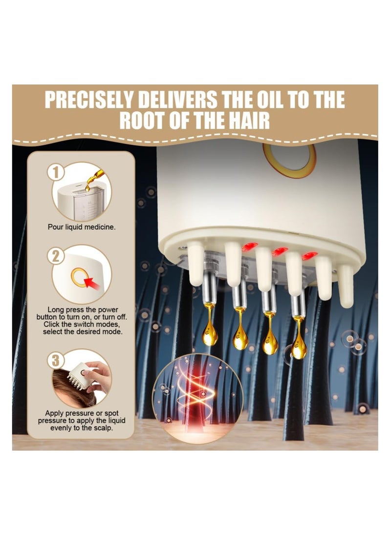 Generic 2 in 1 Electric Scalp Massage and Hair Oil Applicator Bottle, Portable Head Massager Scalp, for Hair Growth, 3 Modes, Scalp Oil Applicator, Hair Oiling Dispenser, with Roller Ball for Hair Treatment  - Image 3