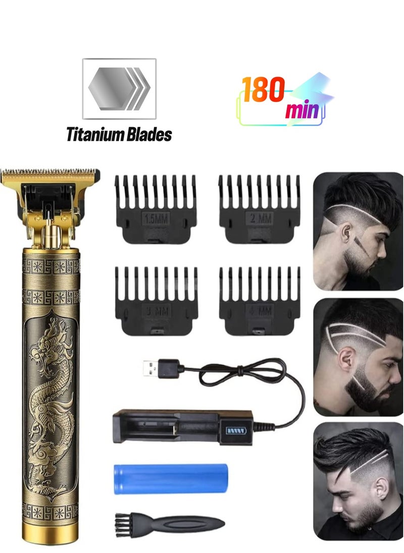 Generic - Cordless Hair Clipper, Zero Gapped T-Blade Trimmer Rechargeable Beard Trimmer, Professional Hair Clippers with 4 Guide Combs Hair Grooming Set for Men - Image 1