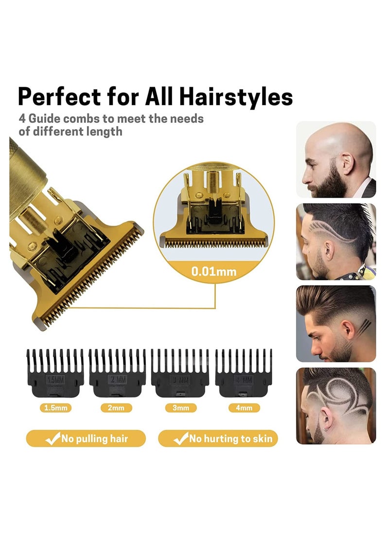 Generic - Cordless Hair Clipper, Zero Gapped T-Blade Trimmer Rechargeable Beard Trimmer, Professional Hair Clippers with 4 Guide Combs Hair Grooming Set for Men - Image 1