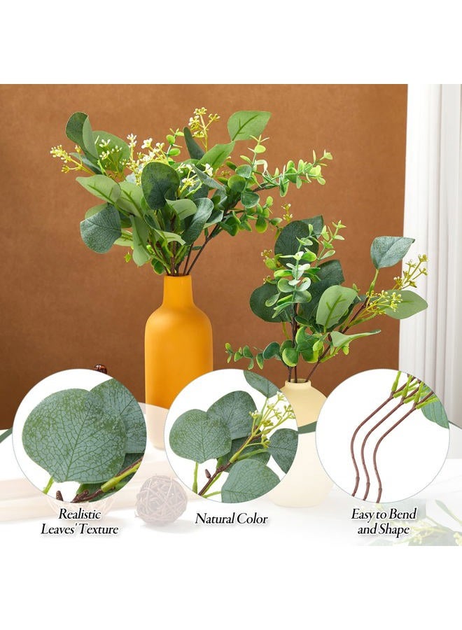 Yunsailing 100 Pcs Faux Eucalyptus Stems with White Seeds Artificial Eucalyptus Leaves Greenery Eucalyptus Decor Fake Leaf Branches for Wedding Bouquets Centerpiece Flower Arrangement Farmhouse Home Decoration - Image 3