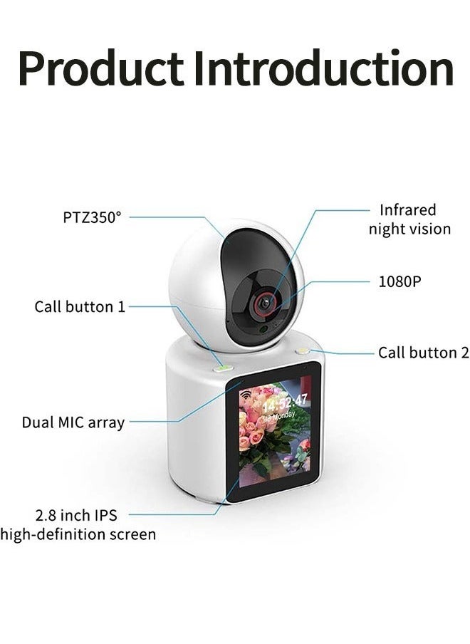 XiuWoo Baby Monitor with Built-in Display Screen One-Button Baby Call Video Audio Video Call with Mom, Smart Motion Tracking  - Image 3