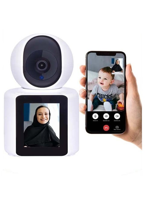 Baby Monitor with Built-in Display Screen One-Button Baby Call Video Audio Video Call with Mom, Smart Motion Tracking