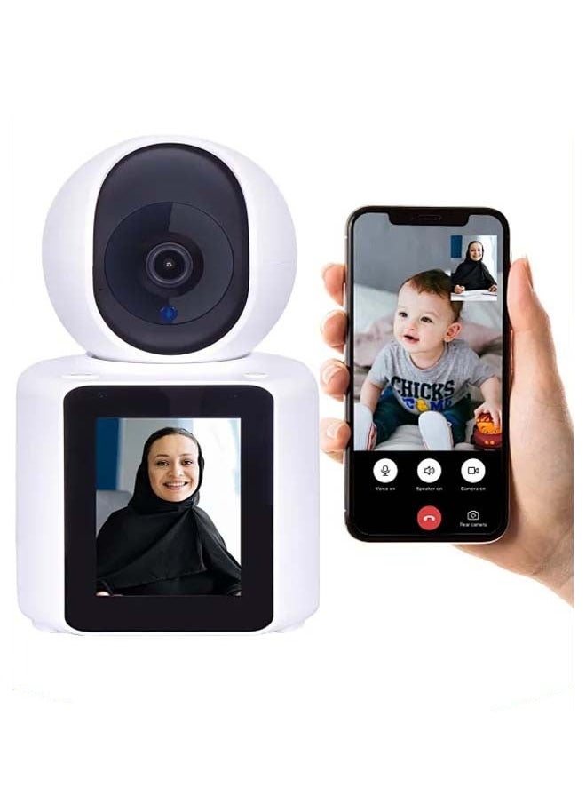 XiuWoo Baby Monitor with Built-in Display Screen One-Button Baby Call Video Audio Video Call with Mom, Smart Motion Tracking  - Image 1