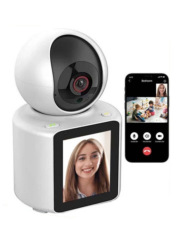 Baby Monitor with Built-in Display Screen One-Button Baby Call Video Audio Video Call with Mom, Smart Motion Tracking