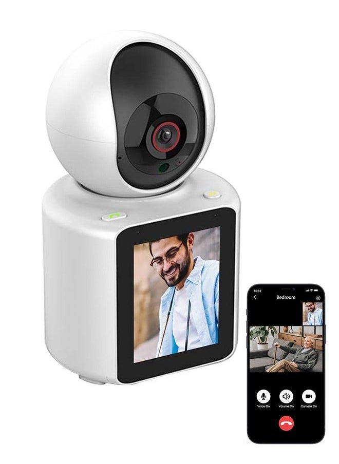 Baby Monitor with Built-in Display Screen One-Button Baby Call Video Audio Video Call with Mom, Smart Motion Tracking