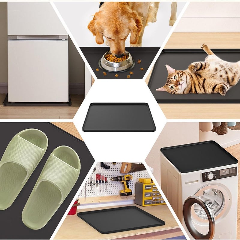 Goodern Washer and Dryer Covers for the Top,60 * 65CM Silicone Dust-Proof Top Protector Mat,Liquid Non Leakage Tray,Non Slip Easy to Clean Heat-Resistant Pad,Ideal for Home Kitchen Laundry Room-Black - Image 5