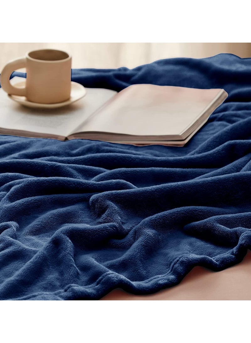 BSB HOME BSB HOME® 300 GSM Premium Plush Single Blanket for Bed, Sofa, Couch, Travel and Camping AC Blanket | 150 x 220cm  |Blue | SOLID FLANNEL  - Image 5