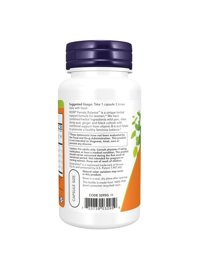 now Supplements Female Balance™ With Wild Yam Vitex Dong Quai Gla Vitamin B6 And Folate 90 Capsules - Image 4