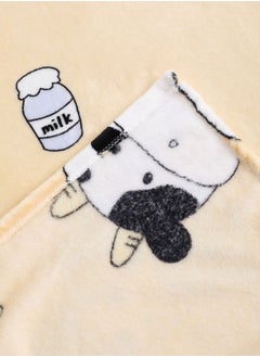 LUNA Home Fleece Blanket 200*230cm SFleece blanket 200*230cm very soft flannel blanket, yellow.  - Image 2