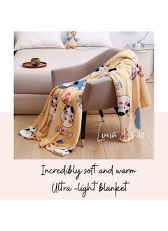 LUNA Home Fleece Blanket 200*230cm SFleece blanket 200*230cm very soft flannel blanket, yellow.  - Image 4