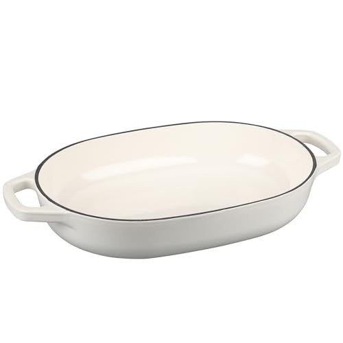 EDGING CASTING Enameled Cast Iron Oval Dutch Oven Pot with Lid, Dutch Oven for Sourdough Bread Baking, Bread Oven, Bread Dutch Oven, Oval Bread Pan, 7qt, White - Image 5
