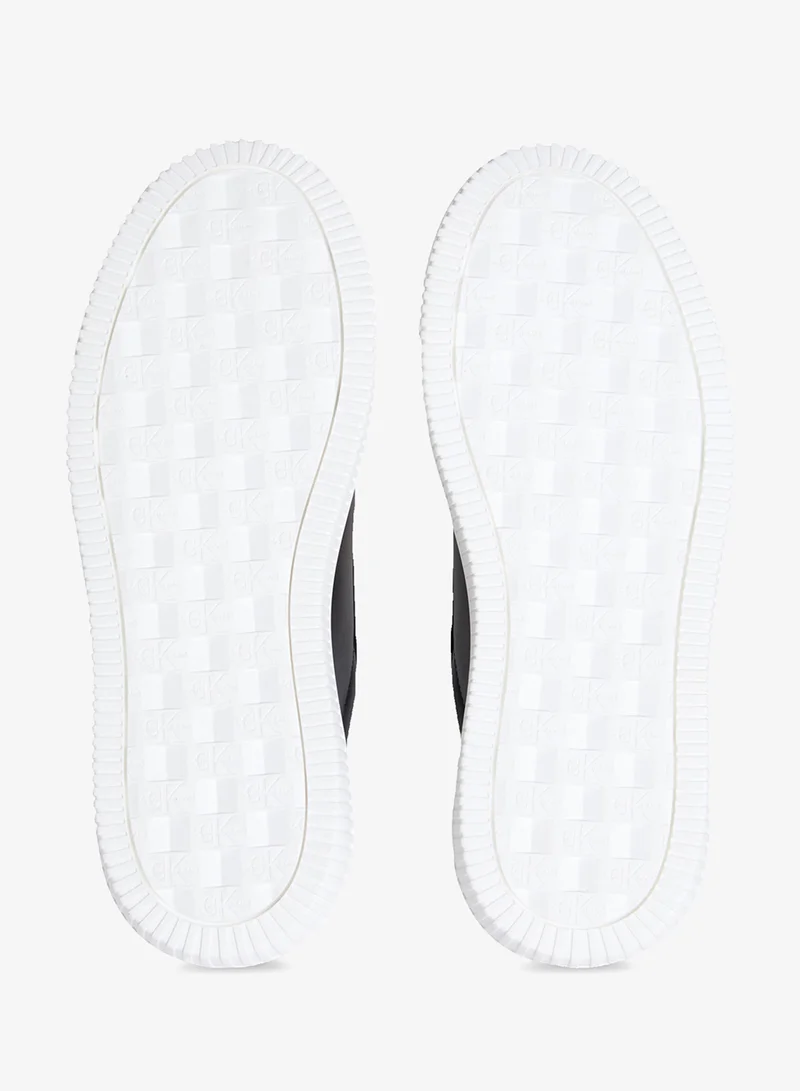 Calvin Klein Jeans Black/Bright White Leather Sneakers for Women | Best Price UAE