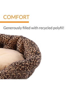 AMICA Luxurious Pet Products Self-Warming Bolster Bed Pet Bed Colour Leopard Print Size Medium  - Image 4
