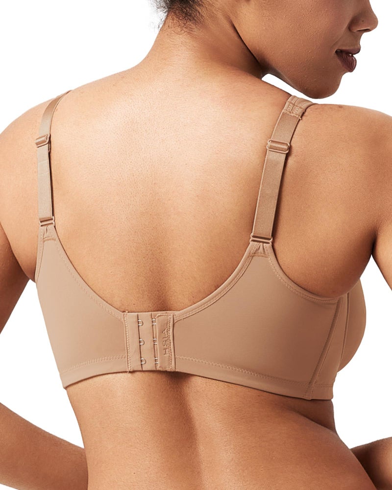 HSIA Minimizer Bras for Women Plus Size, Full Coverage Coolcomfort T Shirt Unlined Bra with Underwire for Heavy Breast, Dark Beige 38D - Image 4